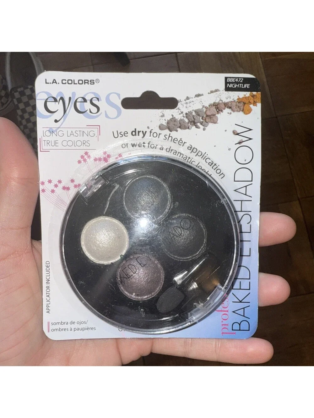Rare Nightlife L.A. Colors Baked Eyeshadow Palette 4-Color Compact Wet or Dry